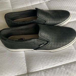 Vans black cutout slides